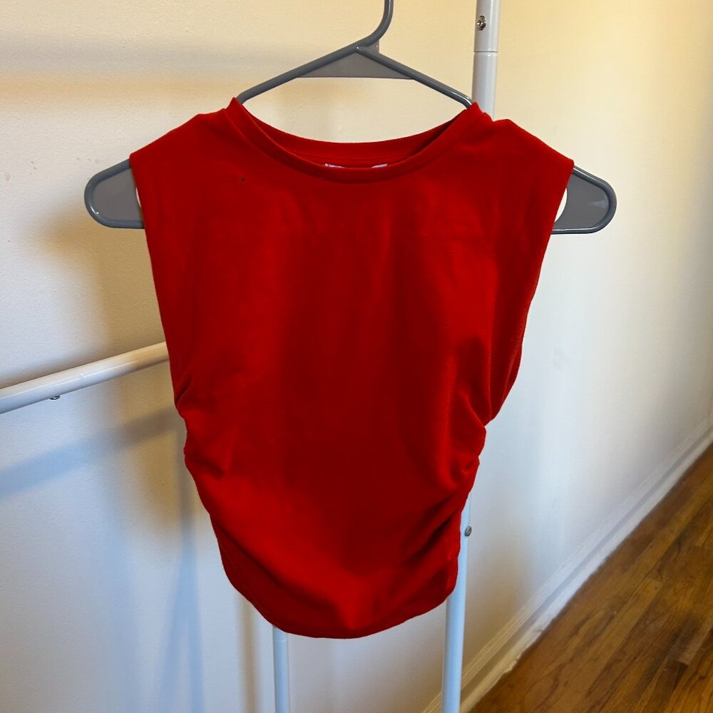 Zara Ruched Red Top